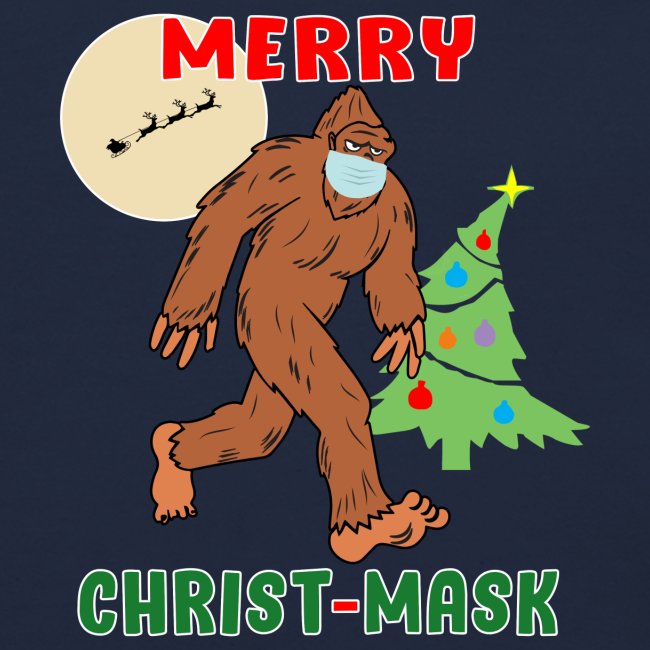 Merry Christmask Sasquatch Mask Social Distance.