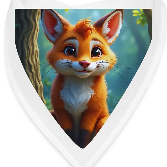 Magical fantasy fox in enchanted forest scene