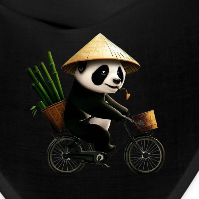 panda on a bike