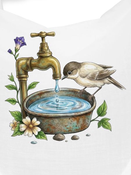 Bird at Rustic Tap Garden Watering