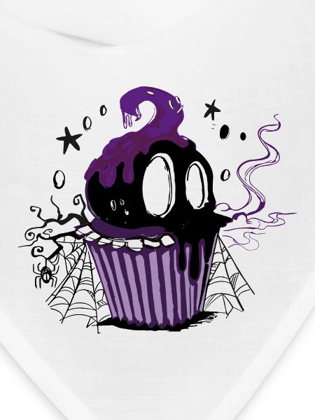 Black Halloween Skull Cupcake