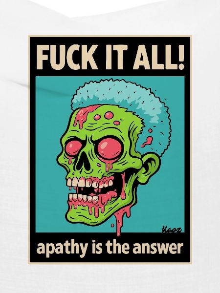 Apathy Skull Graphic with Bold Text
