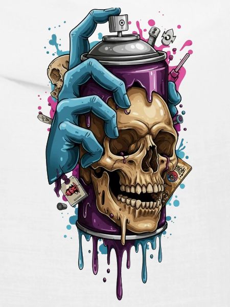 Graffiti Skull with Spray Can