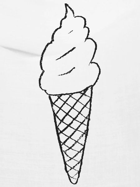 Minimal Ice Cream Cone Line Art