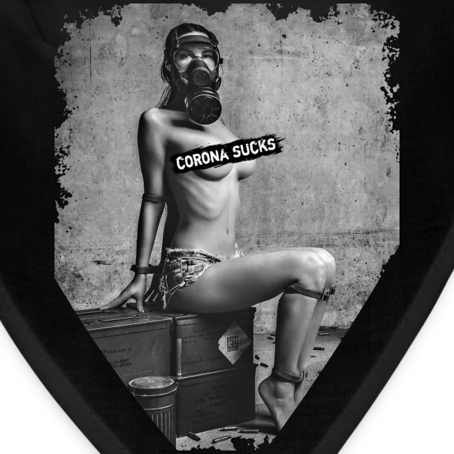 captivated nude girl with gas mask - CORONA SUCKS