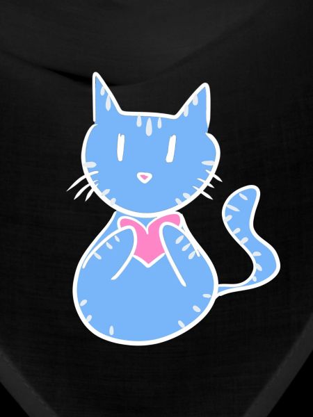 blue cat icon cartoon heart