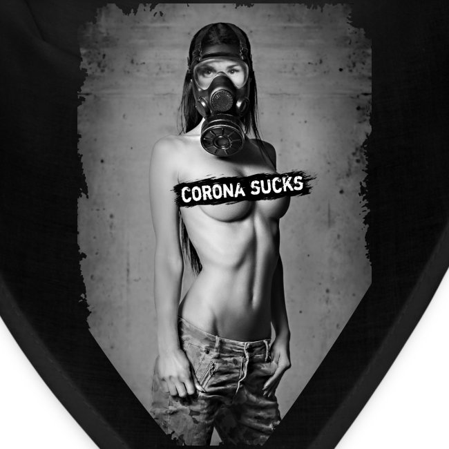 nude girl with gas mask - CORONA SUCKS