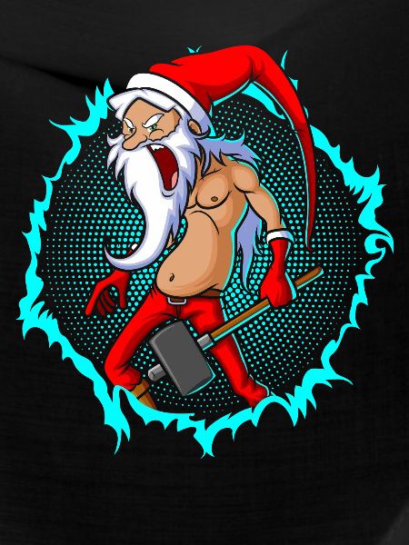 The Crazy Santa With Halftone