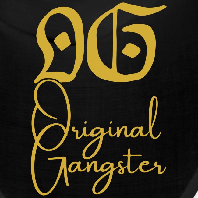 O.G. Original Gangster (Gold gothic & cursive font