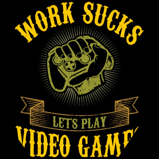 Work Sucks Let's Play Video Games - Funny Gamer' Bandana | Spreadshirt