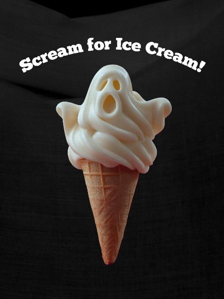 Scream Ghost Ice Cream Cone