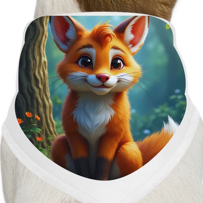 Magical fantasy fox in enchanted forest scene