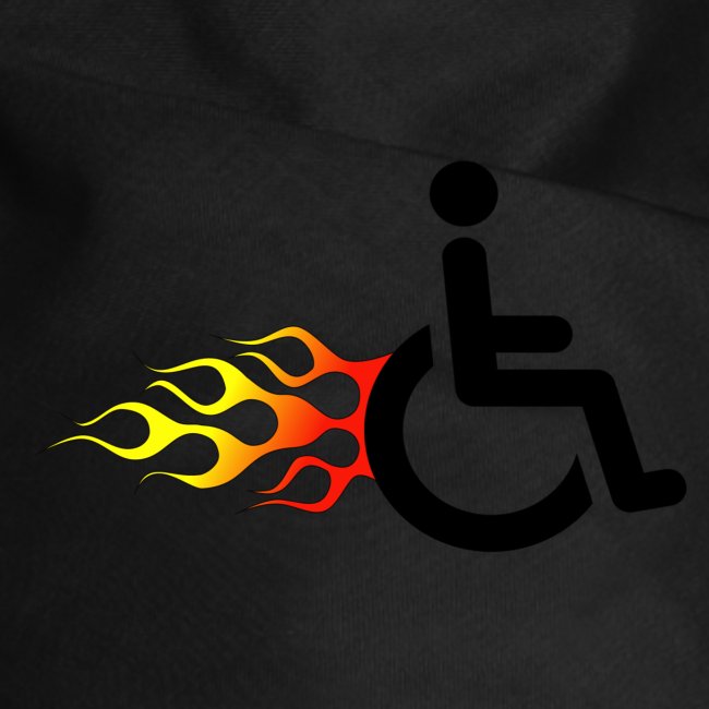Wheelchair with flames, wheelchair humor, rollers