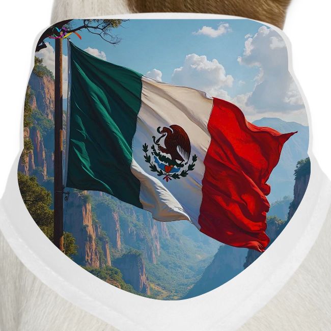 Mexican Flag in Mountain Nature Landscape