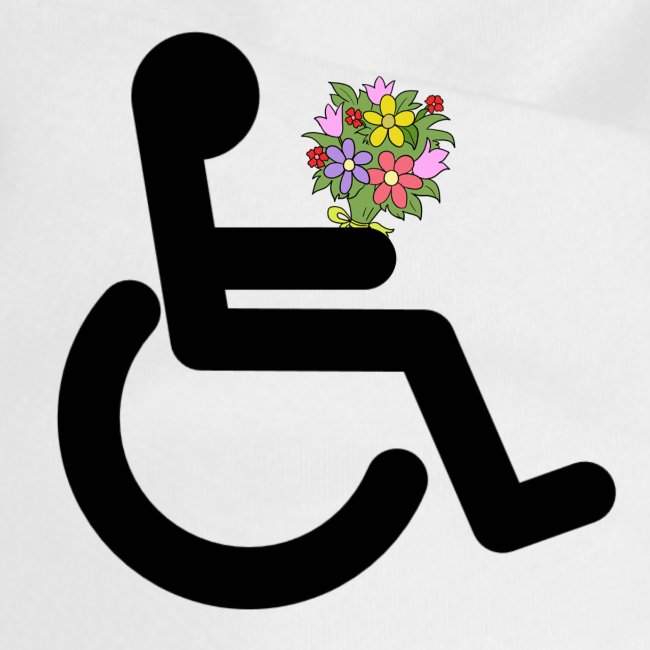 Wheelchair user with flowers, wheelchair love