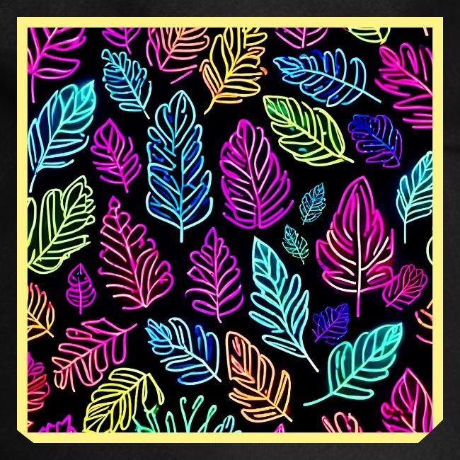 Luminous Foliage Tapestry: Neon Leaves Symphony