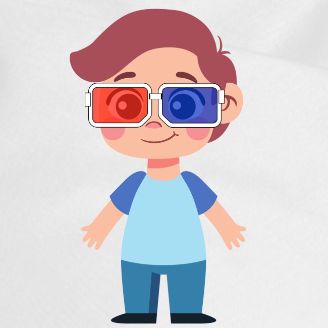 Boy with eye 3D glasses