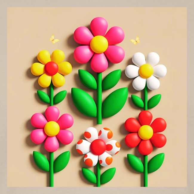 3D Flowers and Butterflies in Amber, Floral Design
