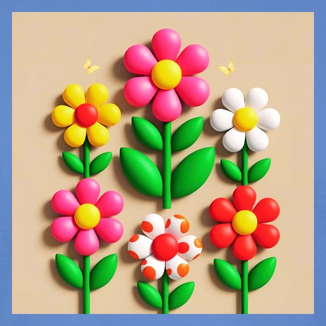 3D Flowers and Butterflies in Amber, Floral Design