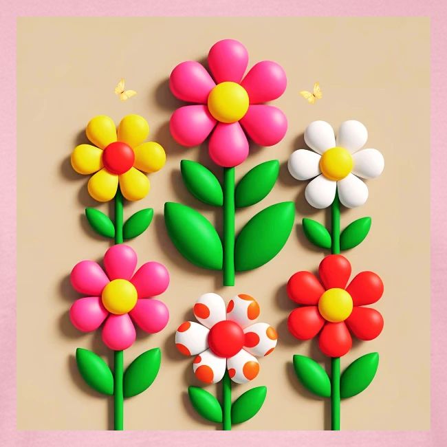 3D Flowers and Butterflies in Amber, Floral Design