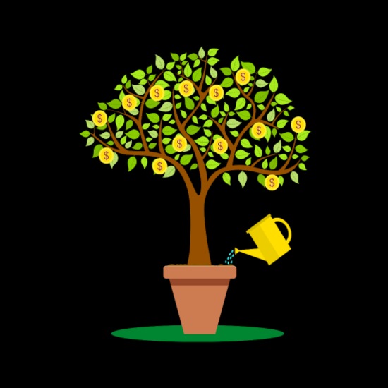 Cartoon money Tree with leafs made from coins' Duffle Bag | Spreadshirt