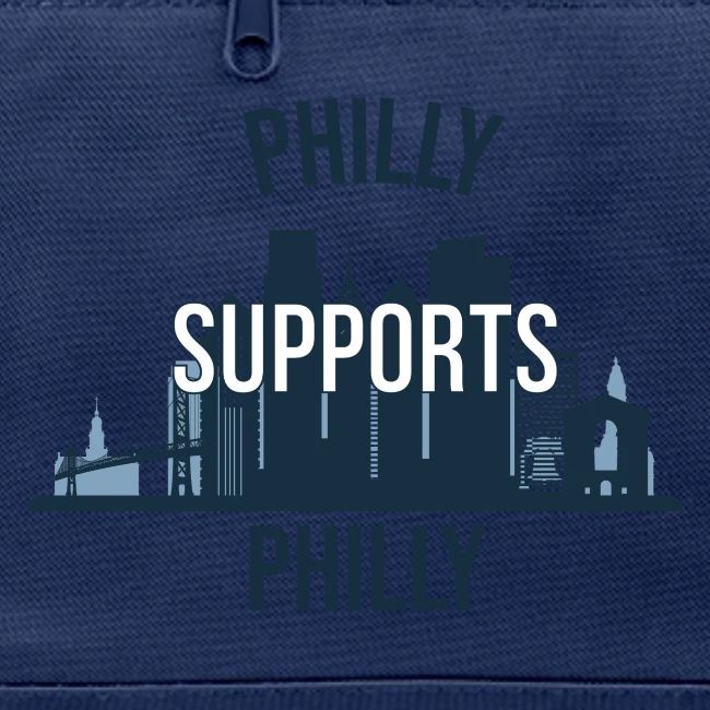 Philly Supports Philly skyline blue transparentbg