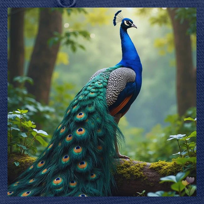Majestic Peacock in Enchanted Forest