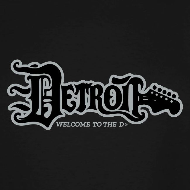 DETROIT GUITAR WTTD BLK SLR REG FONT