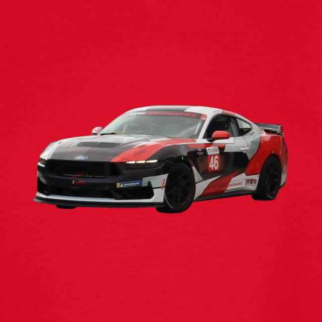 Red White and Black Mustang Racecar