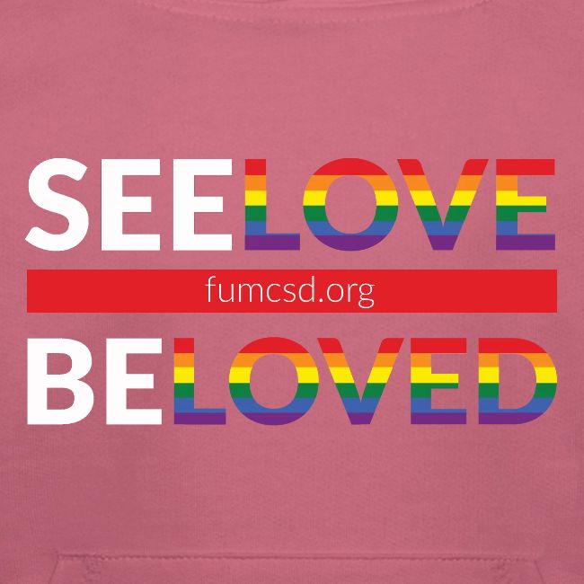 See Love, Be Loved at FUMCSD (white letters)