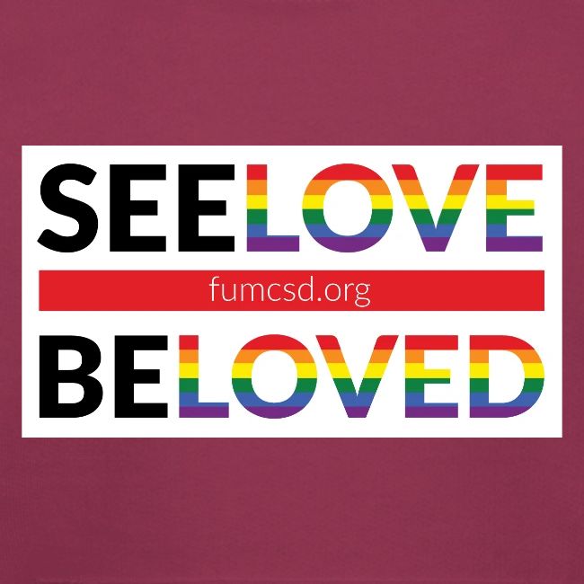 FUMCSD See Love, Be Loved: white design background