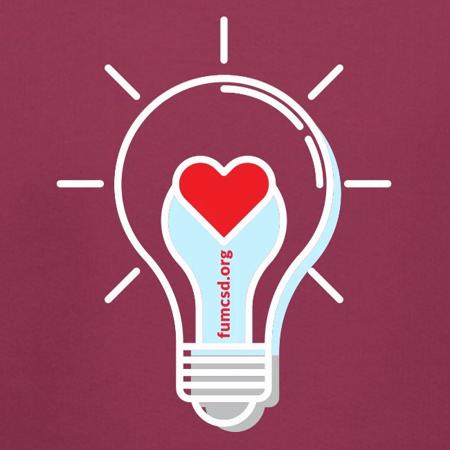 FUMCSD Heart Light Bulb - White Lines