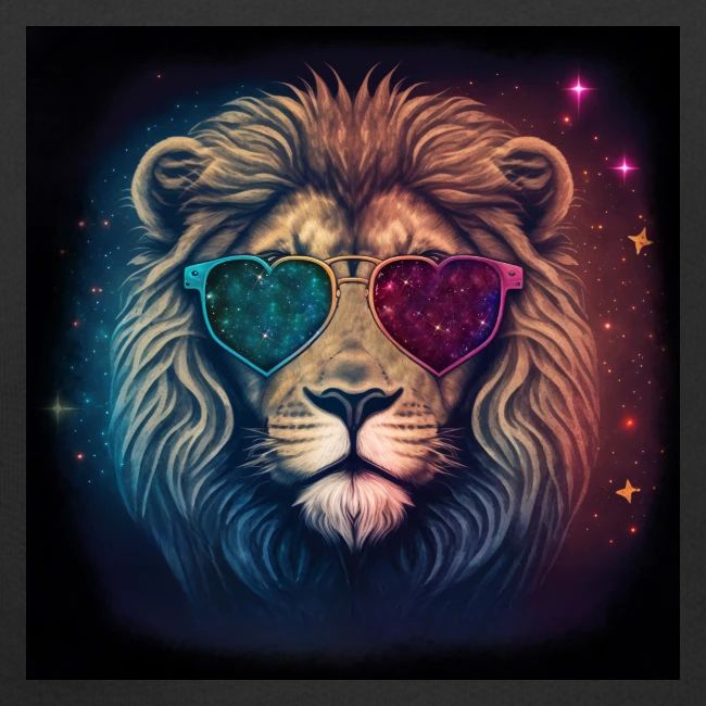 Jesus Lion of Judah wearing love glasses