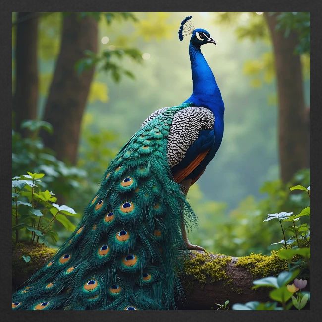 Majestic Peacock in Enchanted Forest