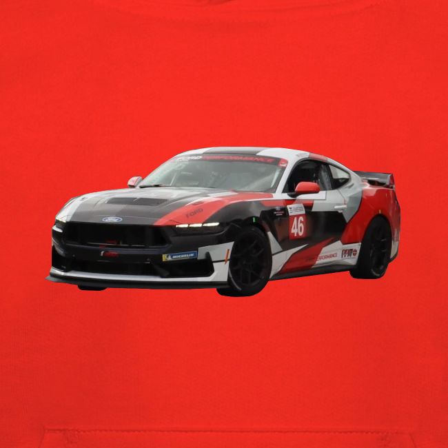 Red White and Black Mustang Racecar