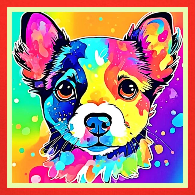 Vivid Puppy Vibes Art Design