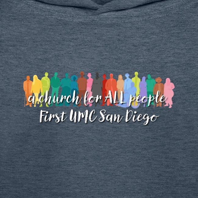 a church for all people - with colorful graphic