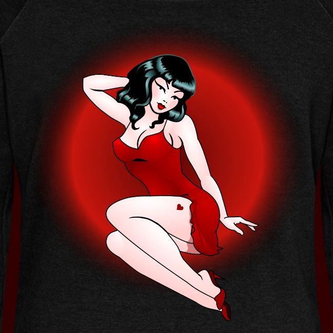 Pinup Girl Gifts Shirts Retro Pinup Tattoo Shirts Womens Wideneck Sweatshirt Souvenirs And Gifts By Kim Hunter