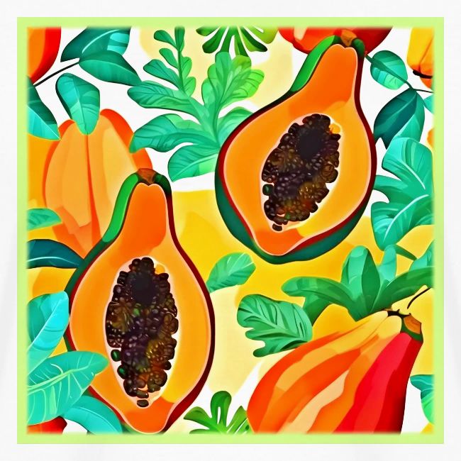 Tropical Papaya Pop Art