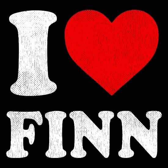 I Heart Finn Clothing Distressed I Love Finn' Men's V-Neck T-Shirt