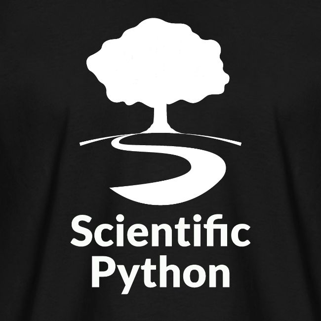 scientific python white logo tee