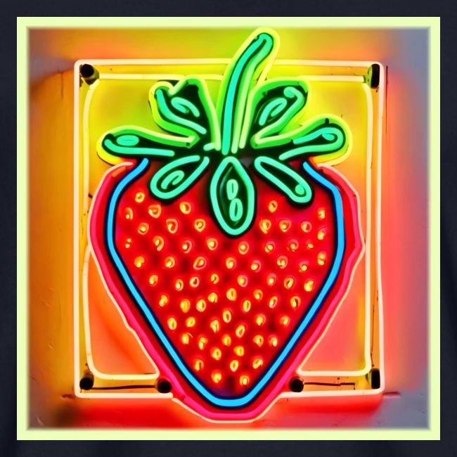 Colorful Strawberry Neon Glow