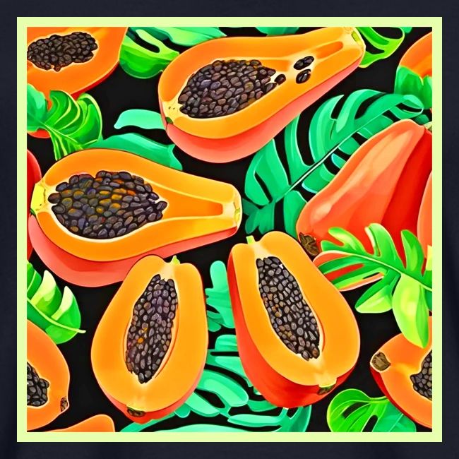 Papaya and Leaves Fresh Pattern