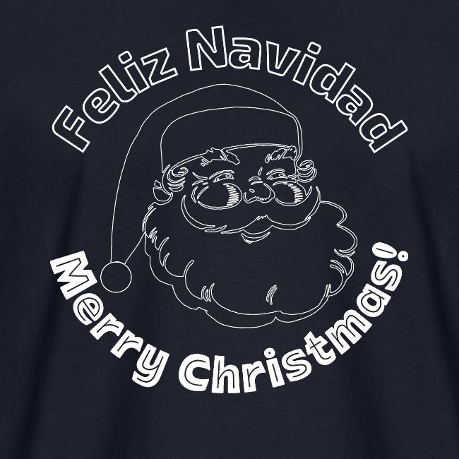 Feliz Navidad Merry Christmas Santa Claus Line Art