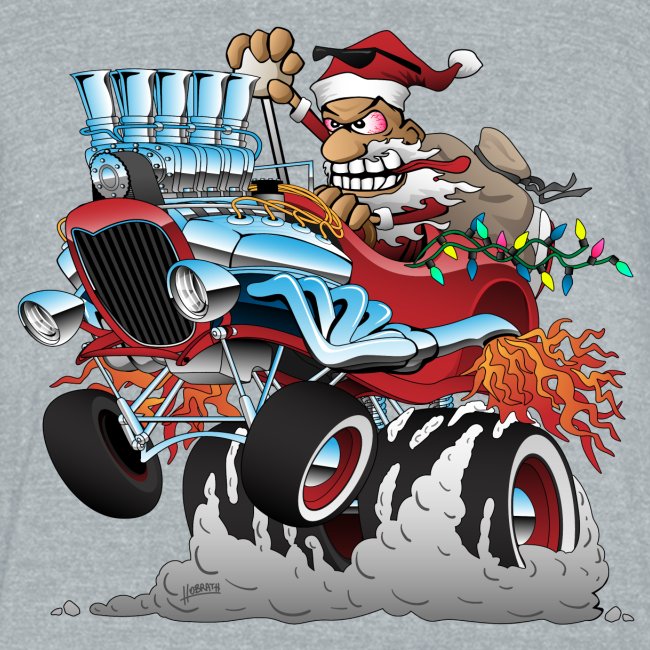Hot Rod Santa Christmas Cartoon