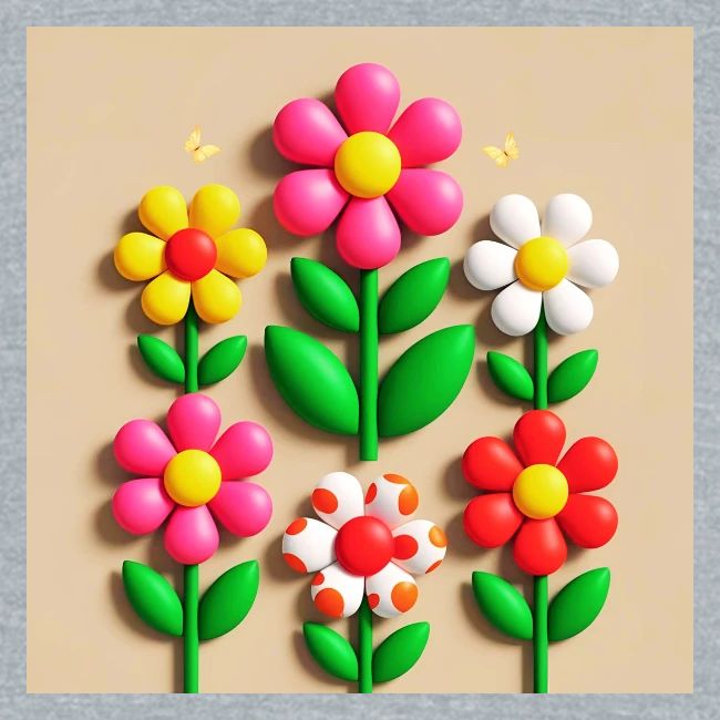 3D Flowers and Butterflies in Amber, Floral Design