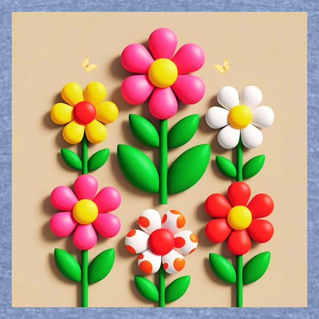 3D Flowers and Butterflies in Amber, Floral Design