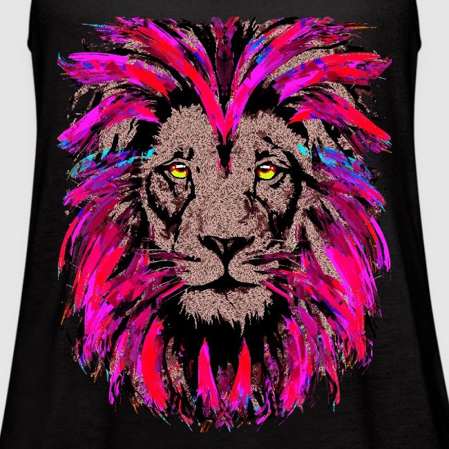 Purple Lion Head - Pink Lion Face Drawing
