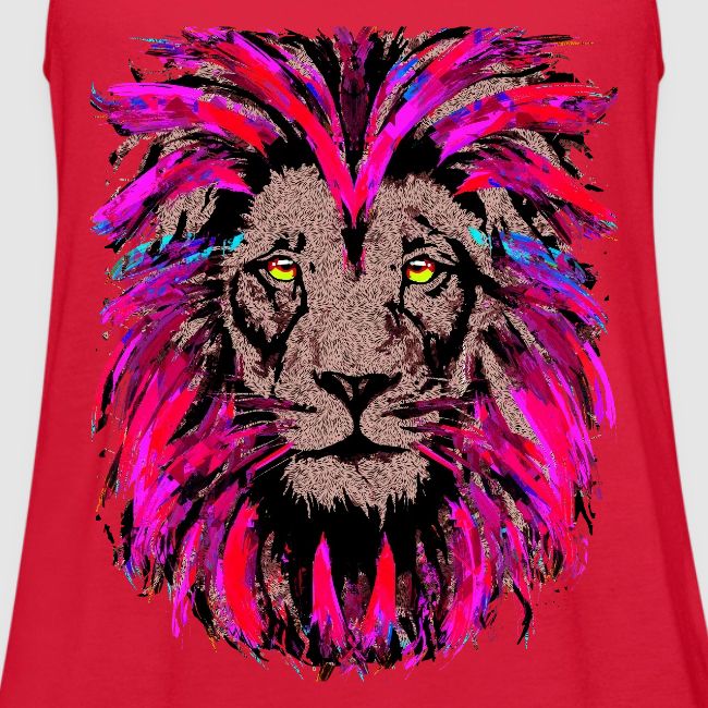 Purple Lion Head - Pink Lion Face Drawing