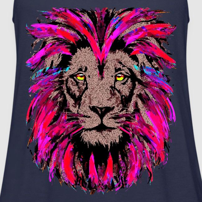 Purple Lion Head - Pink Lion Face Drawing